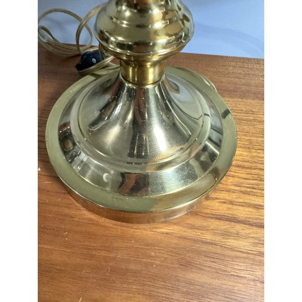 Mid Century Modern Vintage Brass Swing Arm Lamp Pleated‎ Shade 14
